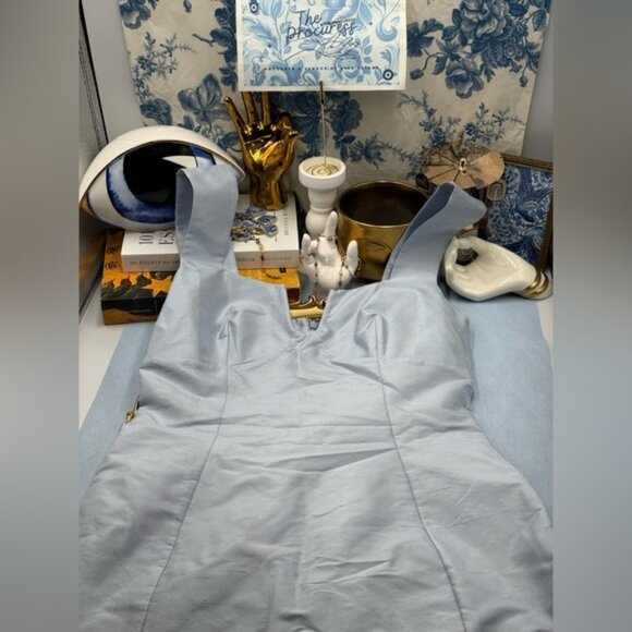 🆕 CULT GAIA 🧿 NWOT Marizia Silk-Dupioni Mini Dress, Coastal Blue - Sz US 2 - Picture 13 of 16